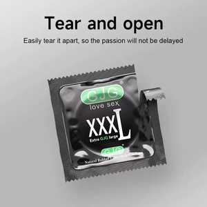 Prix de gros Marque GJG Préservatif <span class=keywords><strong>grande</strong></span> <span class=keywords><strong>taille</strong></span> ultra-fin Longueur 200mm Préservatif masculin retardateur Diamètre 68mm Sensation naturelle - Product Image 4