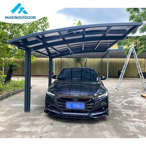 Cochera de aluminio personalizada con techo de policarbonato y marco de metal Madera tratada a presión para el hogar Garaje o cobertizo Refugio de automóviles - Product Image 3
