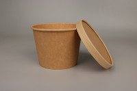 Bols à soupe en kraft de 8 oz à 32 oz, gobelets à soupe à paroi simple avec couvercle pour plats à emporter et emballage de salades
