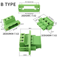Kit complet de bornes sans soudure traversantes de 7,62 mm en 3 pièces, boîtier et connecteur mâle et connecteur femelle de type A/B, connexion sans outil