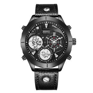 <span class=keywords><strong>Reloj</strong></span> <span class=keywords><strong>BOAMIGO</strong></span> 2020 para Hombre, Marca de Lujo, Deportivo, Digital y Analógico, de Cuero y Cuarzo - Product Image 3