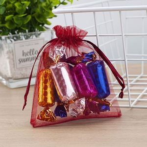 Wedding Supplies 100pcs Organza Bags <b>Drawstring</b> Mesh Jewelry <b>Pouches</b> Sheer Mesh Wrap for Wedding Candy Favor Bridal Shower RTS - Product Image 6