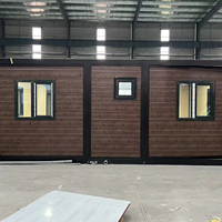 Maison conteneur en acier haut de gamme de 40 pieds, préfabriquée, à double aile, extensible, avec toilettes, standard, modulaire et pliable