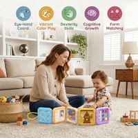 Cubo de Actividades Sensoriales Educativo de Plástico con Interruptores y Botones Giratorios para Niños Pequeños - Aprendizaje Temprano y Juego Independiente