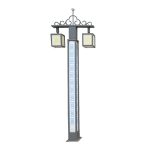 Lampe solaire LED de jardin à double tête IP65, éclairage extérieur pour allée, lumière blanc chaud, contrôle par capteur, corps en alliage d'aluminium, utilisation paysagère - Product Image 2