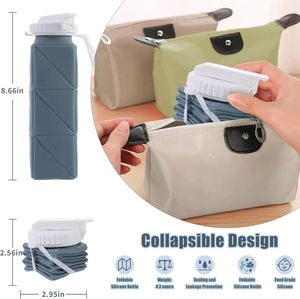 Bouteille d'eau pliable en silicone 650 ml grande capacité pour voyage en extérieur, portable, anti-fuite, réutilisable, sans BPA, à boire directement - Product Image 4
