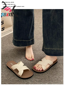 Balakon Zapatos de mujer con punta abierta de PU, impermeables, para todas las estaciones, antideslizantes, sin cordones, planos, informales, para exteriores, color blanco EVERGREEN - Product Image 4