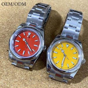 사용자 정의 자신의 로고 남성용 자동 기계식 시계 OEM ODM 40MM 스틸 발광 4 바늘 캘린더 시계