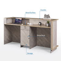 Comptoir de caisse moderne en bois avec protection renforcée des coins, anti-collision et résistant à l'usure, pour hôtels et hôpitaux