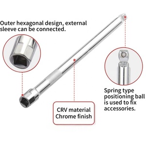 Juego de Barras de Extensión para Llaves de Vaso Oscilantes de Alta Calidad, 9 Piezas, 1/4", 3/8", 1/2", CRV, Universal, Doble Propósito - Product Image 5