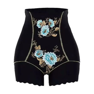 Pantalones de cintura alta de lujo bordados de talla grande con control de abdomen, ropa interior sin costuras moldeadora y esculpidora del cuerpo para mujer - Product Image 1
