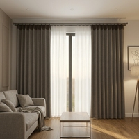 Cortinas de Lujo Suaves de Imitación de Cachemira, Cortinas Minimalistas con Gran Volumen y Oscurecimiento Total para Sala de Estar y Dormitorio