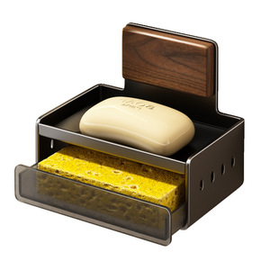Wall Mounted Soap Box With <b>Drain</b> Rack Corner Storage For <b>Bathroom</b> Sink - Product Image 5