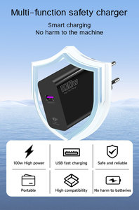 หัวชาร์จเร็ว 100W พอร์ต Type-C ใช้ได้กับอะแดปเตอร์ยุโรป อเมริกา อังกฤษ รองรับฟังก์ชั่น PD สำหรับ iPhone Xiaomi Samsung - Product Image 4