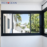 Fenêtre coulissante en aluminium insonorisée RICHOCEAN AS2047, cadre étroit, double vitrage, fenêtres panoramiques horizontales coulissantes