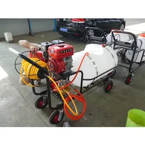 Four wheeled hand push gasoline sprayer device City greening fight drug machine