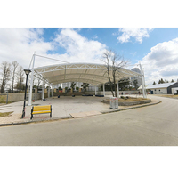Tente de football en PVDF, Toit en membrane pour stade de football à grande portée, Abri pare-soleil pour terrain de sport extérieur