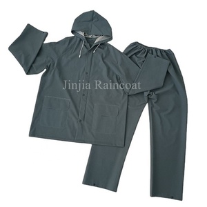 High Quality Yellow PVC Polyester Rain Coat Pant for Industrial <strong>Work</strong> <strong>Waterproof</strong> 2 Piece Jacket Pant Raincoat - Product Image 6