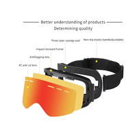 Masque de ski sans monture, anti-buée, protection UV400, lunettes de snowboard et de ski, verres polarisés, monture PC, lunettes de sport pour la neige, logo personnalisé