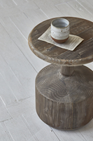 Table basse en bois de style traditionnel, petit bateau, chic ethnique, mobilier antique, marque Sintesi, modèle A1974 pour salon et salle à manger