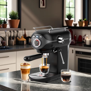 Cafetière expresso avec mousseur à lait à vapeur, contrôle de la température de la pompe à 20 bars, pour cappuccino fait maison, latte, cadeau de Noël - Product Image 6