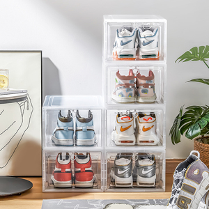 Free Sample <strong>Shoe</strong> Organizers Storage <strong>Box</strong> <strong>Magnetic</strong> <strong>Drop</strong> <strong>Front</strong> Foldable Acrylic Shoebox Transparent Stackable Plastic <strong>Shoe</strong> <strong>Box</strong>
