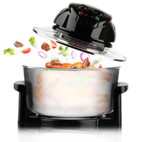 ACKILISS Friteuse à air trois-en-un 12L ACL-5302 3500W avec bol en verre, chaleur réglable, minuterie 60 minutes, utilisant le panier bas, le panier haut et les pinces