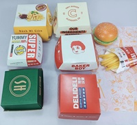 Scatole Personalizzate per Imballaggio e Stampa, Contenitori Monouso in Cartone Bianco per Hamburger e Pollo Fritto