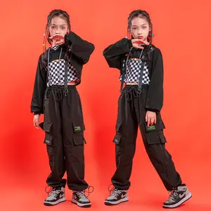 Jazz-Tanzanzanzug Hosen Kindermädchen Straßentanz zweiteiliges Kostüm Mädchen-Auftrittskleidung Mädchenkleidung für Teenager