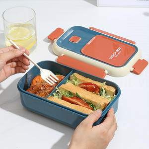 Portable Students Lunch <b>Box</b> for Adults Kids Bento <b>Box</b> with Handles 2-Compartment School Children Lunch <b>Box</b> with Spork 1100ml - Product Image 4