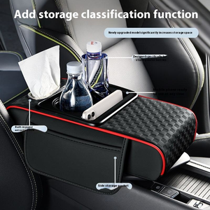 Coussin multifonctionnel en cuir pour accoudoir de voiture avec support de coude central pour ranger les boîtes <span class=keywords><strong>à</strong></span> mouchoirs et les tasses <span class=keywords><strong>à</strong></span> eau - Product Image 3