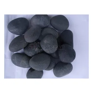 Pebble stone supplier, GRAVEL & SAND black polished grade-A river stone for garden outdoor floor paving custom size