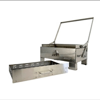 Barbecue portable de table en acier inoxydable avec grille rabattable pour l'extérieur