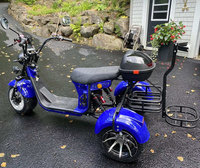 Scooter électrique City Coco à trois roues, 2000W, 60V, 45 km/h, jantes en aluminium, système à trois roues, tricycle 4000W