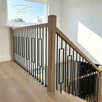 Balustrade de balcon carrée en métal ajouré de 44 pouces au design moderne et simple, garde-corps d'escalier en fer forgé pour appartement, école, maison