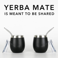 Vente en gros de 8oz de yerba maté argentin en acier inoxydable 18/8 à double paroi avec paille