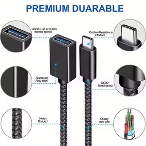 Fast Charging Data Transfer 3A Usb3.0 Female <b>to</b> <b>Usb</b> <b>Type</b>-<b>c</b> 3.1 Male Otg Cable <b>Adapter</b> for Mobile Phone Laptop - Product Image 5
