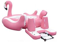 Île flottante géante gonflable en forme de flamant rose de qualité commerciale, en PVC, capacité 100-500 kg, <5 passagers, personnalisable DST