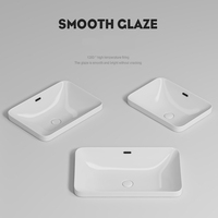 Premium 1280 ° Vasque ovale en céramique émaillée à poser pour meuble de salle de bain, idéale pour la rénovation de vanités d'hôtels de luxe