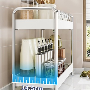 ชั้นวางเครื่องเทศในครัวติดผนังแบบทันสมัยทำจากสเตนเลสสตีลใส่เครื่องปรุงอาหารอเนกประสงค์ - Product Image 4