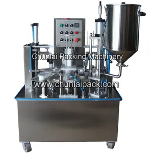 Rotary Yogurt Cup Filling Sealing Packing Machine Stainless Steel Automatic Mineral Water Plastic Ice Cream Jelly Filler Sealer