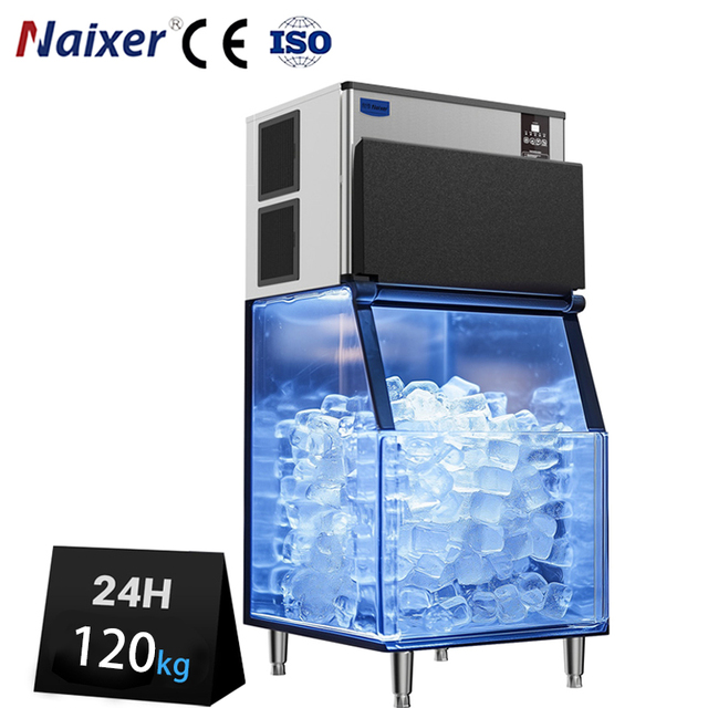 Naixer Large Ice Machine Manufacturers Ice Ready in 8-15 Min 120Kg 150Kg 450 Kg 500 Kg Commercial Ice Cube Maker for Business