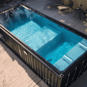 जमीन के ऊपर 40 फीट आउटडोर परिवार फाइबरग्लास बड़े कंटेनर पूल कस्टम कंटेनर स्विमिंग पूल कंटेनर स्विमिंग पूल - Product Image 4