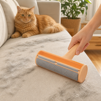 Brosse anti-poils électrostatique moderne, autonettoyante, réutilisable et écologique, à rouleau large bidirectionnel, pour poils d'animaux, canapé, lit et tapis