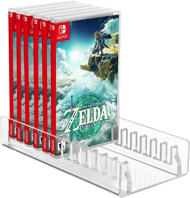 12 Boxes Switch Game Display Holder Acrylic Game Storage Organizer Stand Compatible with Nintendo Switch Game Card Case