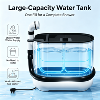Chauffe-eau électrique portable avec plusieurs modes, équipé d'un réservoir de nettoyage des eaux usées, adapté au camping et aux dortoirs