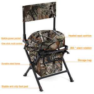 Mydays Outdoor 360 °   Chaise de chasse pliable silencieuse et camouflage avec chauffage et 3 réglages de température pour le <span class=keywords><strong>camping</strong></span> et la pêche - Product Image 3
