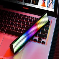 Barre lumineuse réactive au son Lumière RVB Ramassage Rythme Danse Apporter du son Lumières réactives Technologie RGB-IC Rechargeable