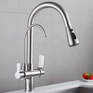 Deck Mounted Water Purifier <strong>Filter</strong> 3 Way <strong>Kitchen</strong> Faucet Brass Brushed Nickel Pull Out <strong>Kitchen</strong> Sink Mixer <strong>Taps</strong> - Product Image 4