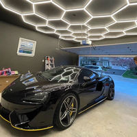 Lampu LED Heksagonal Lumens Tinggi dengan Bingkai untuk Showroom Mobil, Garasi, Bengkel Honeycomb, Lampu LED Detailing